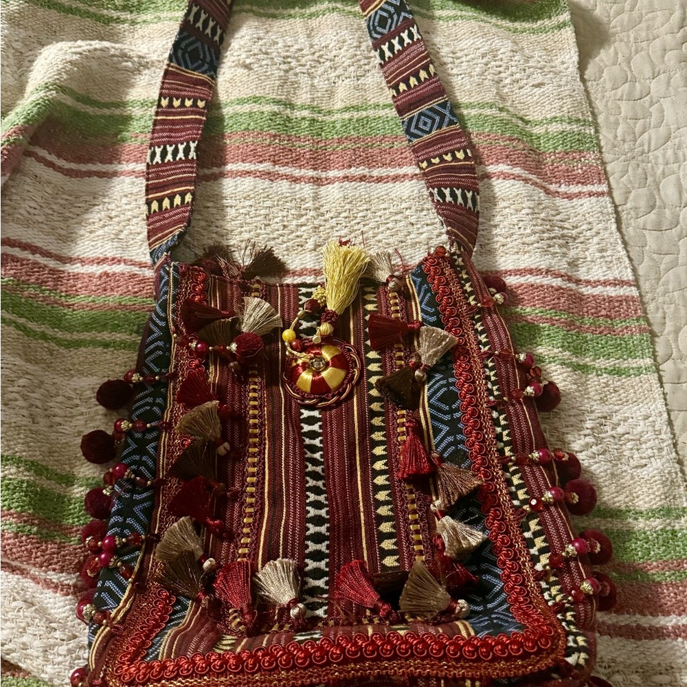Bohemian Multicolor Tassel Shoulder Bag
